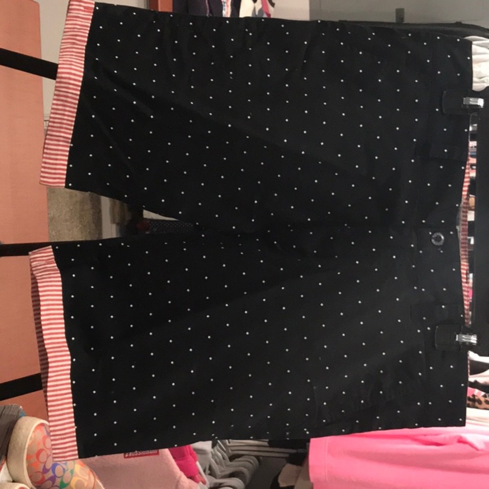 Aussiebum Shorts. Navy pokodot with pink stripes. Size Large. Like new